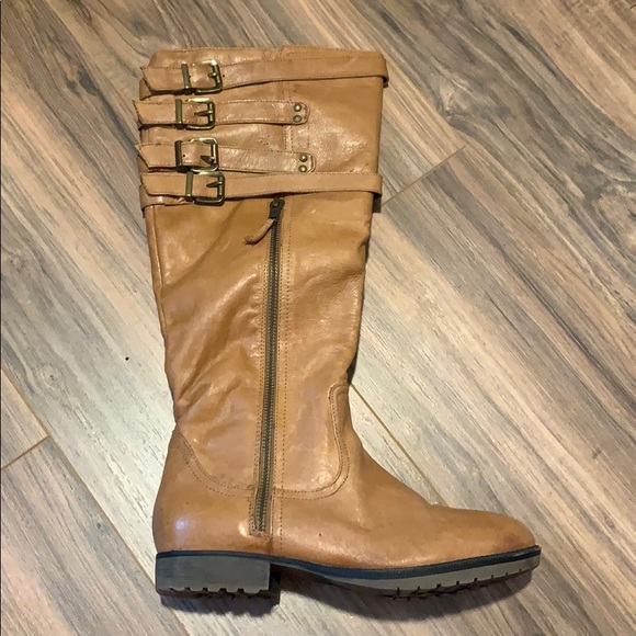 None Shoes - Tall Tan Leather Boots